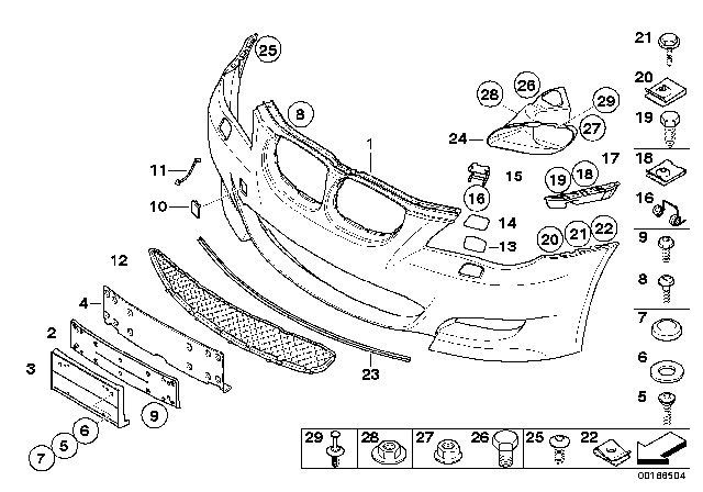 2006 BMW M5 Panel, Bumper, Primed, Front Diagram for 51118045660