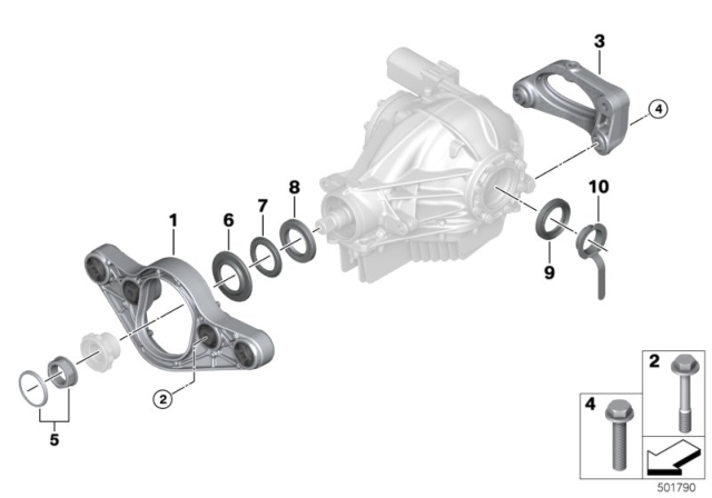 2017 BMW M2 Rear Axle Differential, Adapter / Gaskets Diagram