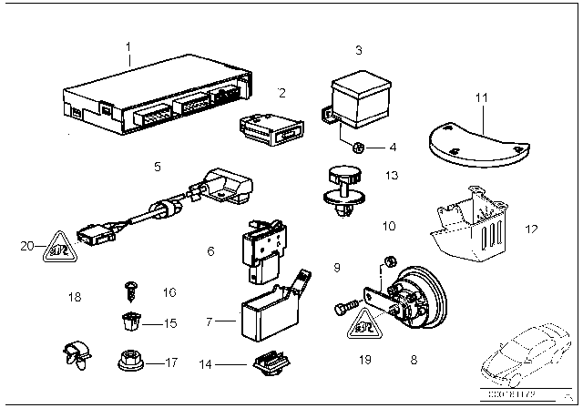 1994 BMW 325i Alarm System Diagram
