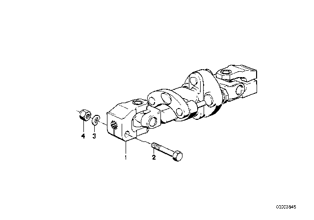 1988 BMW M3 Steering Column - Lower Joint Assy Diagram 2