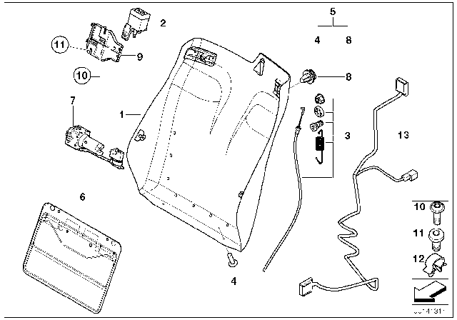 2005 BMW M3 Wiring Harness, Lordosis, Right Diagram for 52107009084