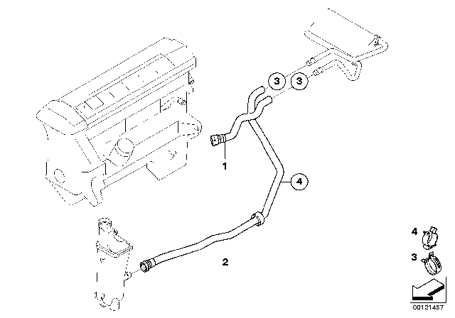 2005 BMW Z4 Roadster Radiator Coolant Hose Diagram for 64216909240