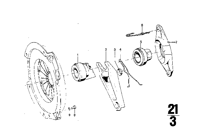 1972 BMW Bavaria Clutch Release Bearing Diagram for 21517521471