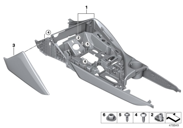 2019 BMW i8 Carrier, Centre Console Diagram for 51169290543