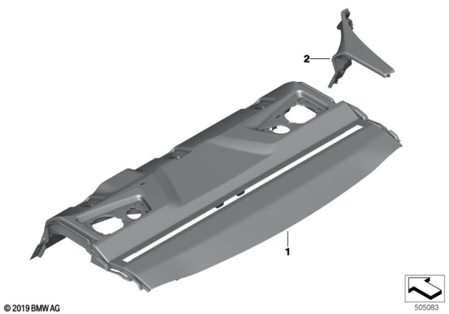 2020 BMW 840i xDrive Gran Coupe Individual Rear Window Shelf, Alcantara Diagram