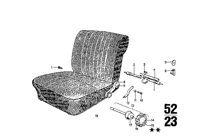 1972 BMW Bavaria Reclining Seat Fitting Diagram 1