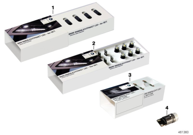 2007 BMW 328xi LED Interior Light Package Diagram