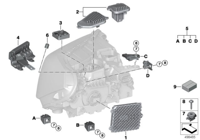 2020 BMW X1 LED MOD.TURN SIG./DAYTI.RUNN Diagram for 63119477819