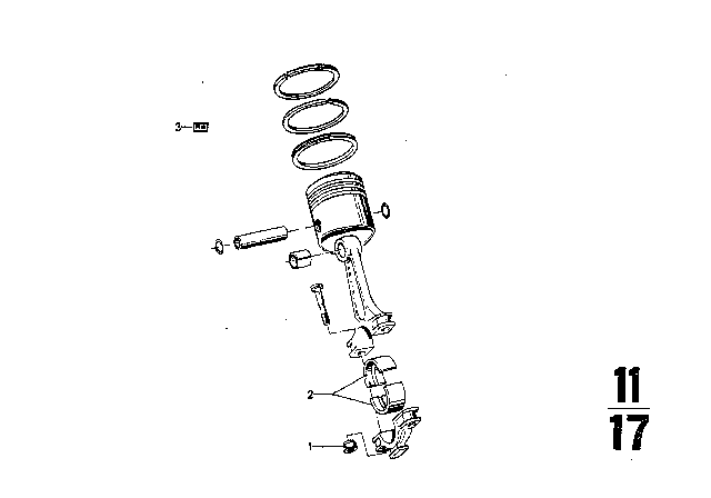 1975 BMW 3.0Si Connecting Rod With Bearing Shell Diagram