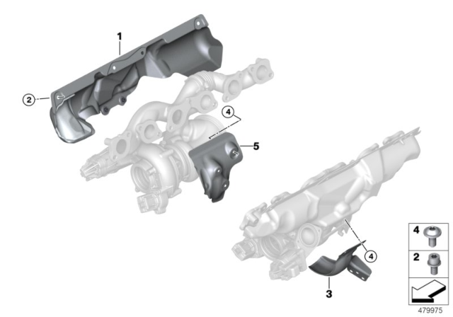 2018 BMW M760i xDrive Turbocharger Heat Protection Diagram