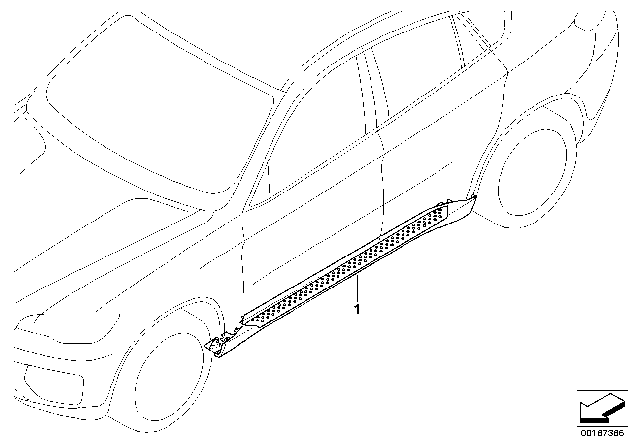 2014 BMW X6 Retrofit, Aluminum Running Board Diagram