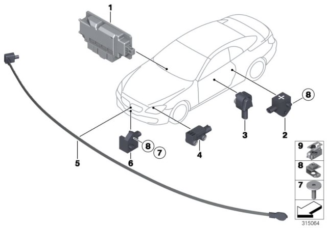 2017 BMW 650i Electric Parts, Airbag Diagram