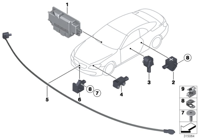 2013 BMW 640i Electric Parts, Airbag Diagram