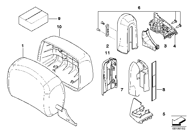 2012 BMW M3 Covering Right Diagram for 52107842942