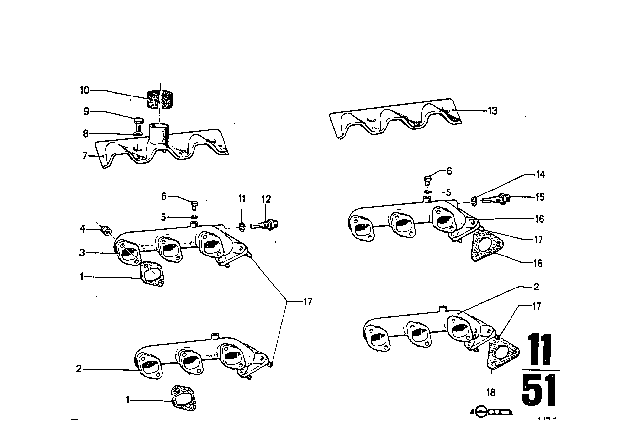 1969 BMW 2500 Exhaust Manifold Diagram
