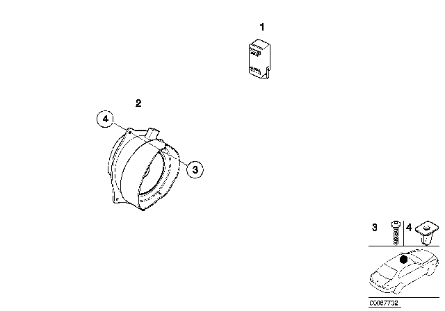 2001 BMW X5 Single Parts For Hands-Free Facility Diagram