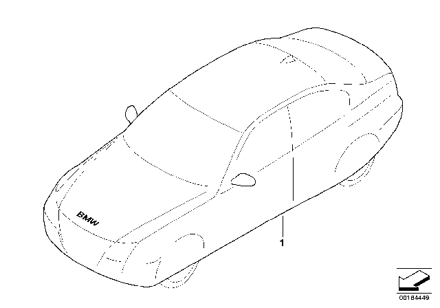 2004 BMW 325i Form Fit Indoor Car Cover Diagram