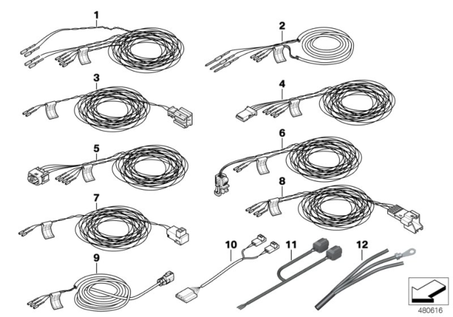 2006 BMW 325xi Repair.Cable,Door Pressure Sensor/Ctrl Unit Diagram for 61129130176