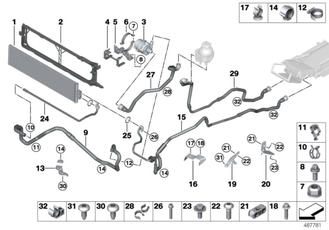 2014 BMW ActiveHybrid 5 Cooling Circuit, Electronics Machine Electronics Diagram