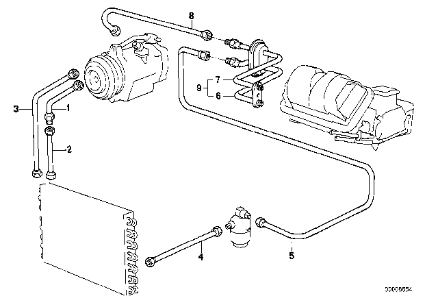 1991 BMW 318i Coolant Lines Diagram