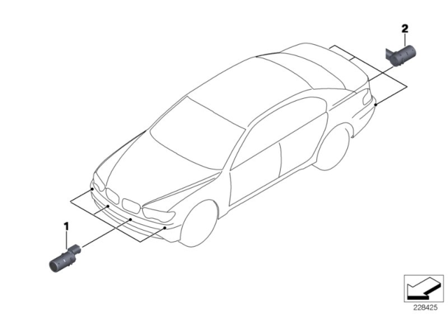 2008 BMW Alpina B7 Ultrasonic-Sensor Diagram