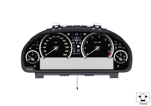 2014 BMW 650i Instrument Cluster Diagram 1