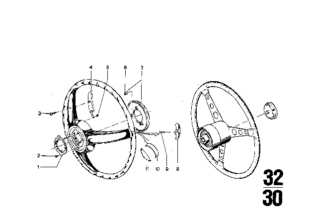 1970 BMW 2500 Steering Wheel Diagram 2