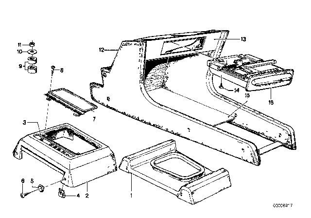 1980 BMW 320i Storing Partition - Ashtray Front Diagram