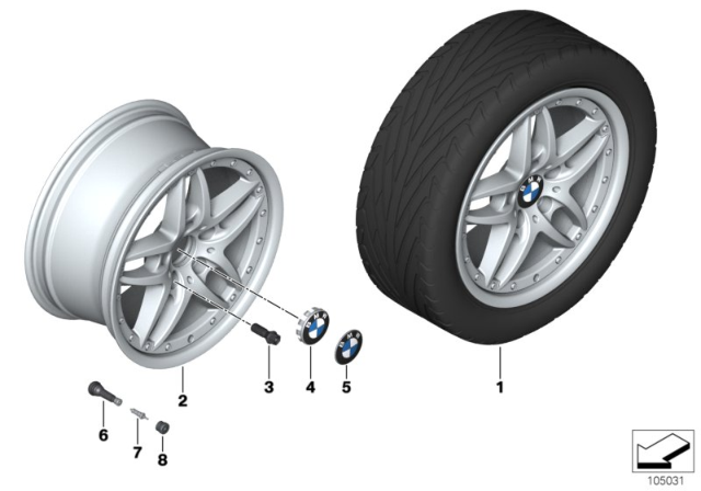 2008 BMW Z4 BMW Composite Wheel, Double Spoke Diagram