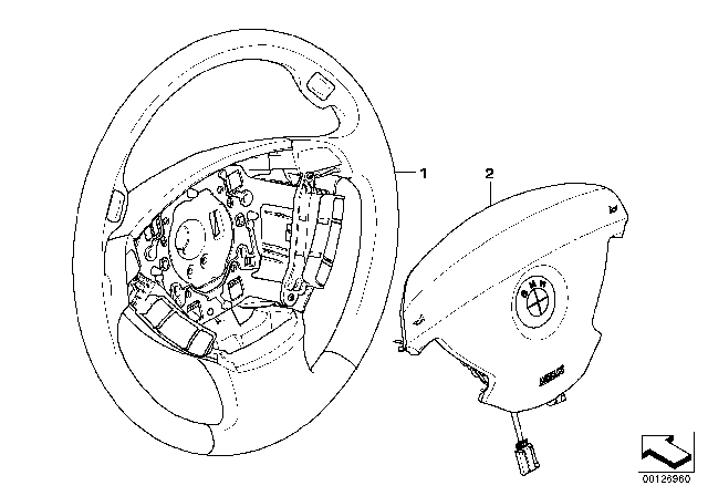 2003 BMW 745i Sport Steering Wheel Airbag - Smart / Multifunction Diagram