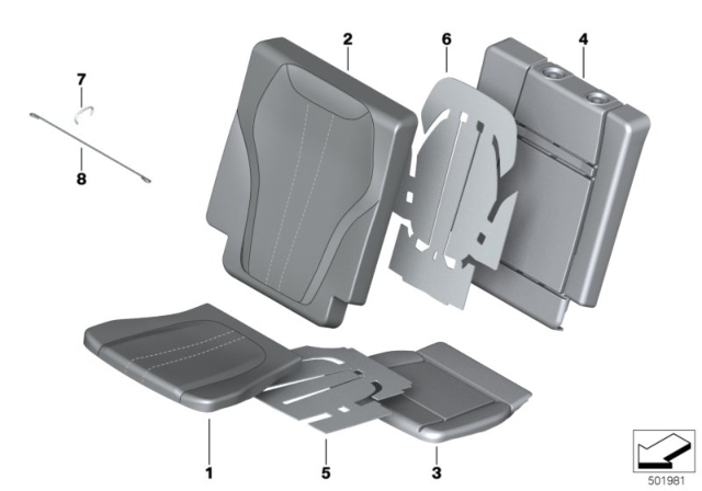 2019 BMW X7 COVER FOR COMFORT BACKREST,L Diagram for 52308494078