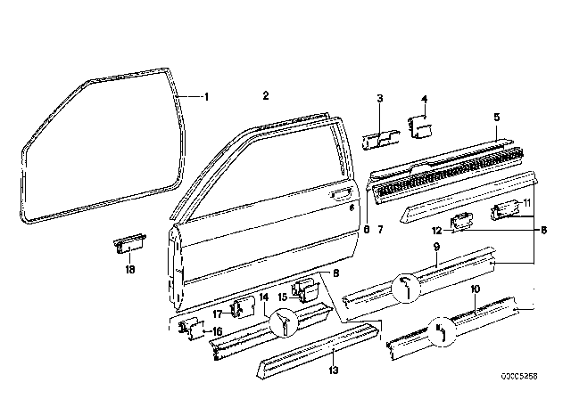 1983 BMW 320i Gasket Left Diagram for 51211847863