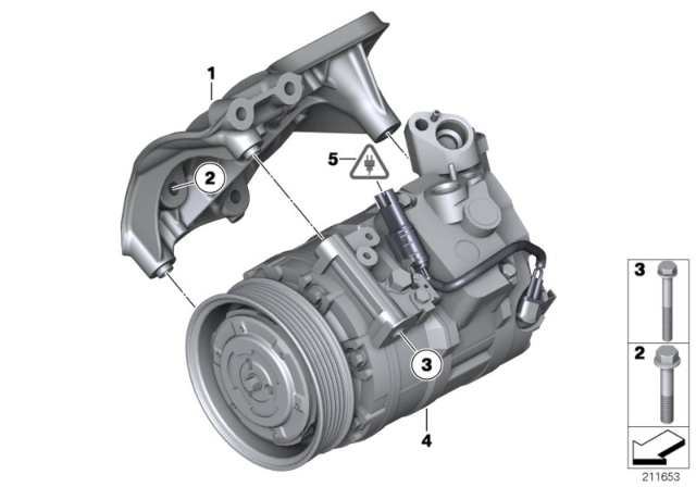 2012 BMW Z4 Air - Conditioner Compressor / Mounting Part Diagram