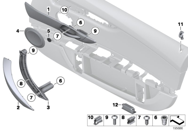 2015 BMW Z4 Mounting Parts, Door Trim Panel Diagram 1