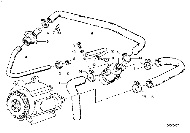 1978 BMW 530i Hose Diagram for 11721260128