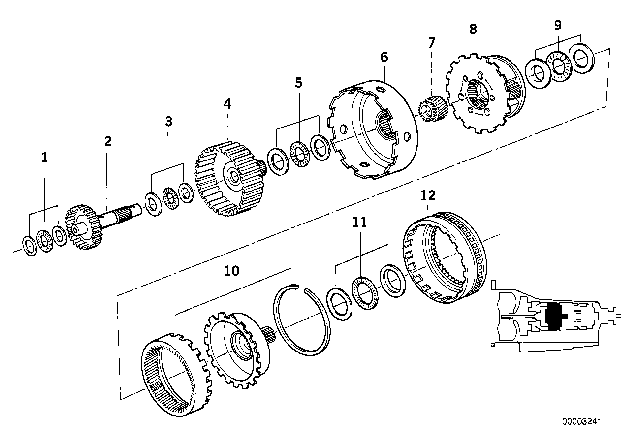 1994 BMW 320i Ax Bearing Diagram for 24221219494