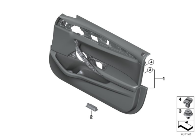 2018 BMW M550i xDrive Door Trim Panel, Front Right Diagram for 51417476792