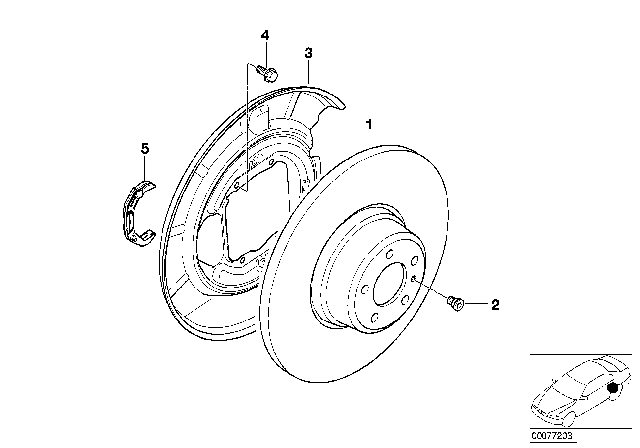 2002 BMW 525i Rear Wheel Brake / Brake Disc Diagram