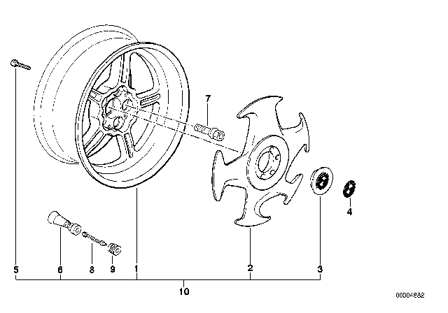 1995 BMW 840Ci M System Diagram