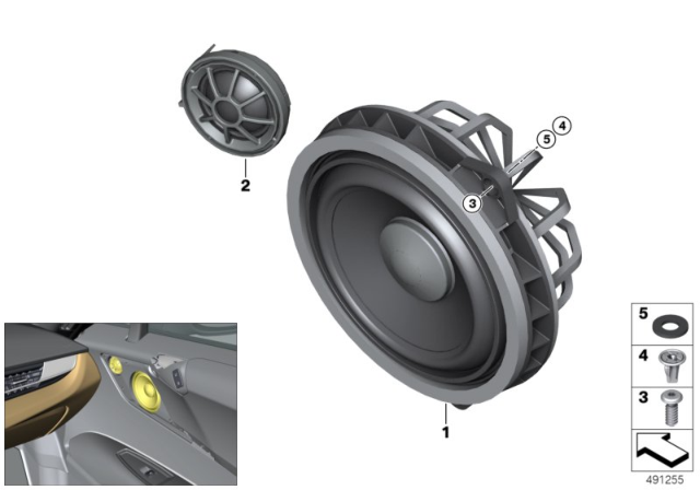 2015 BMW i8 Single Parts For Loudspeaker Diagram
