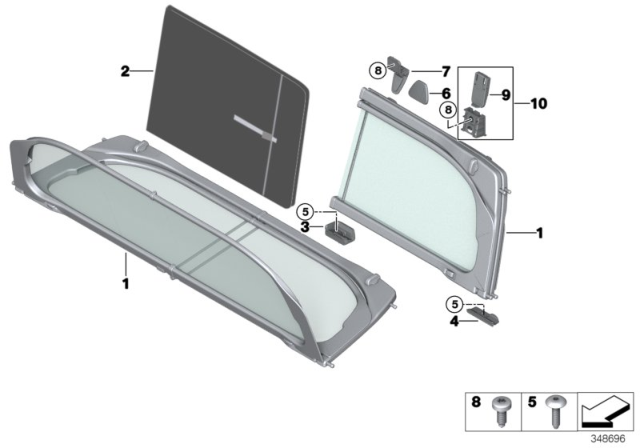 2015 BMW 428i Wind Deflector Diagram