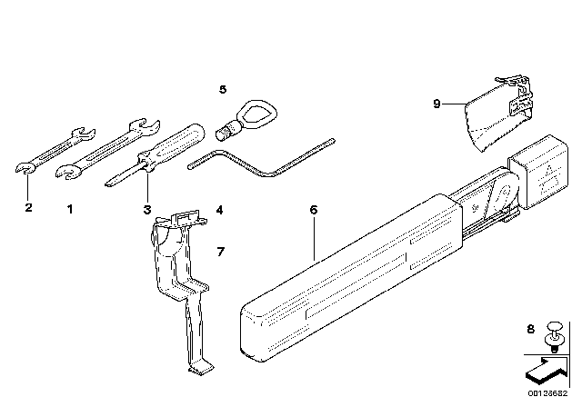 2004 BMW X3 Car Tool / Warning Triangle Diagram