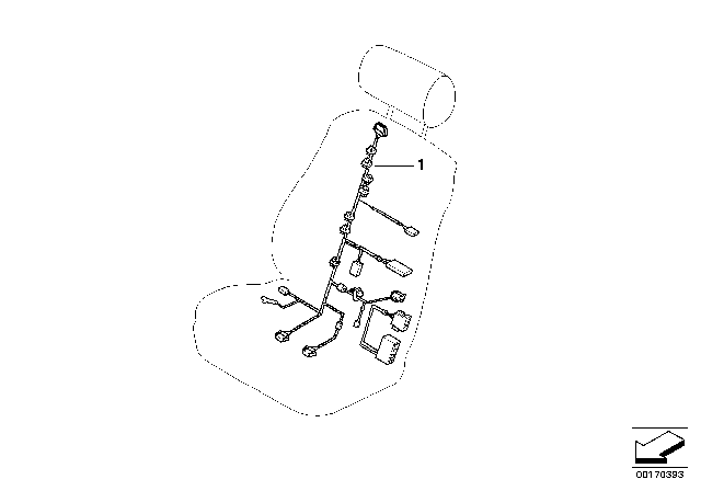 2009 BMW 650i Wiring Set Seat, Passenger'S Side Diagram for 61129142451