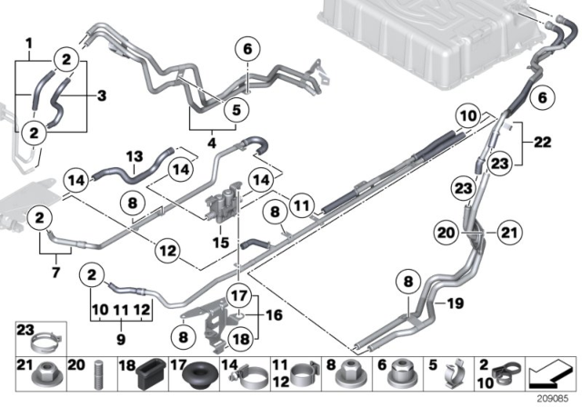 2011 BMW X6 Cooling System - Water Hoses Diagram 2