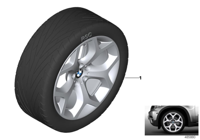2009 BMW X5 BMW LA Wheel, Y-Spoke Diagram