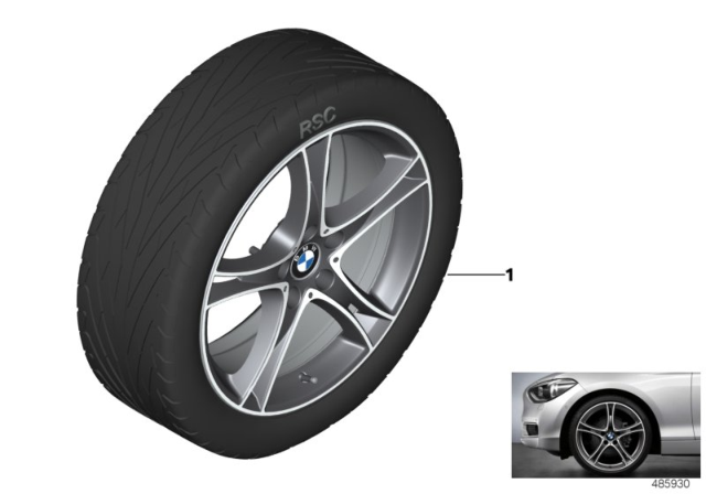 2016 BMW 320i BMW LA Wheel, Double Spoke Diagram 1