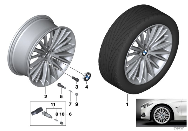 2017 BMW 440i xDrive BMW LA Wheel, Multi-Spoke Diagram 2