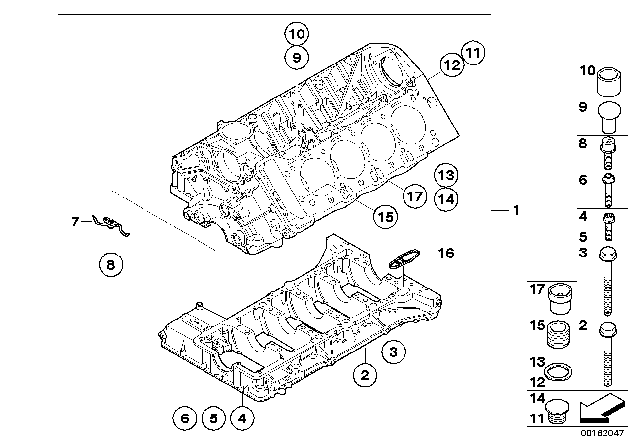 2011 BMW M3 Engine Block & Mounting Parts Diagram 1