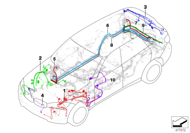 2014 BMW X5 Repair Cable Main Cable Harness Diagram