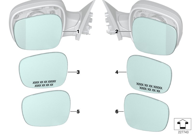 2017 BMW X3 Mirror Glas, Convex, Right Diagram for 51162991666